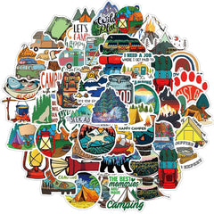 Cartoon Camping Graffiti Sticker