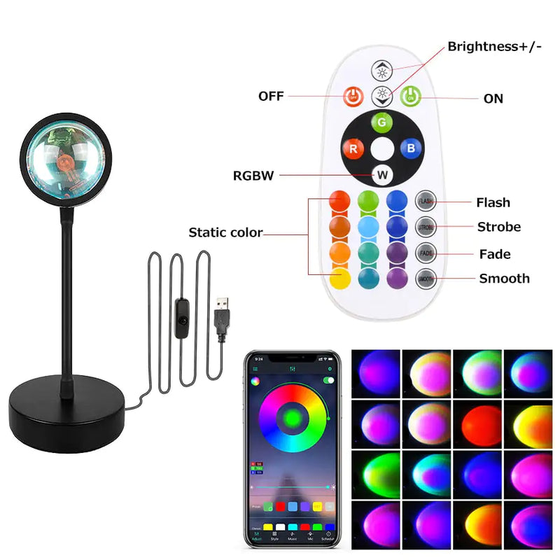 Sunset Projection Lamp w/ Remote and Smart App