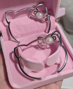 Kitty Kawaii Silver Bracelet